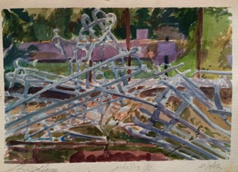 Tangle of iron in a park Tangle of iron in a park
